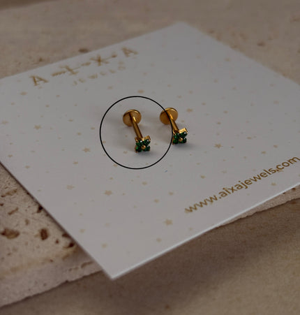 Dalia piercing - Gold Green