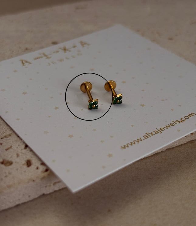 Dalia piercing - Gold Green