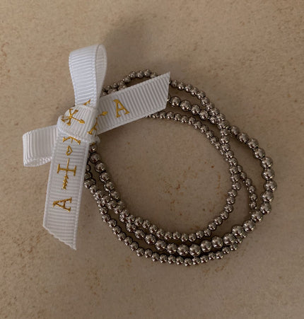 Set Pulseras Balines Silver