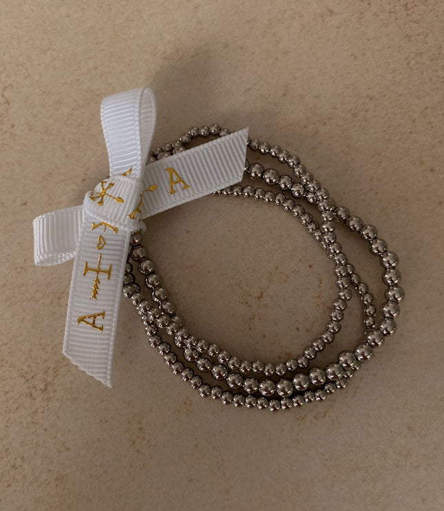 Set Pulseras Balines Silver