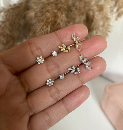 Dot piercing 4 mm Silver