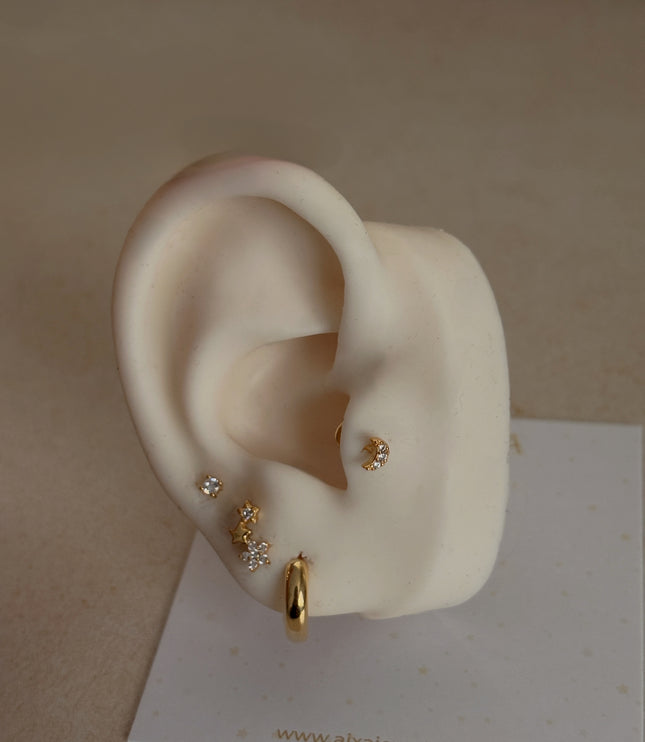 Moon Flat piercing Gold