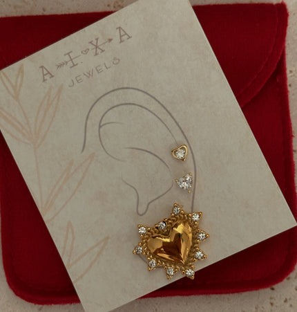 Crystal Hearts Studs