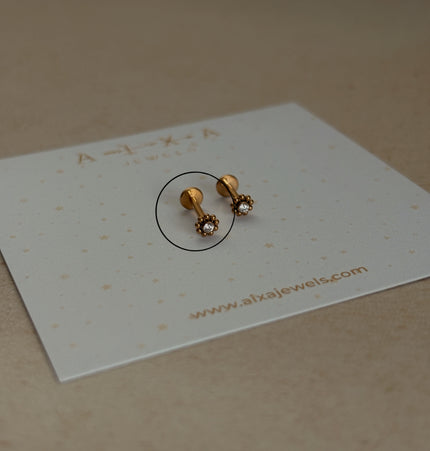Flower Piercing Titanio - Gold