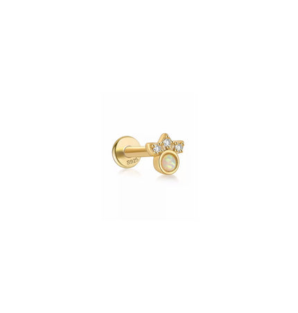 Mafer piercing - flat opal