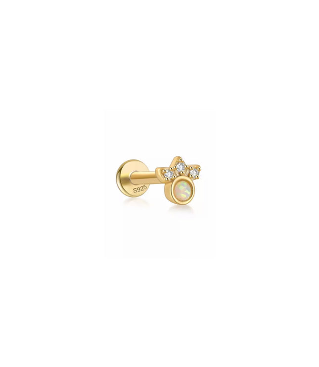 Mafer piercing - flat opal