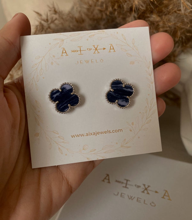 Clover Studs Silver