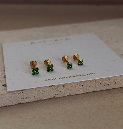 Dalia piercing - Gold Green