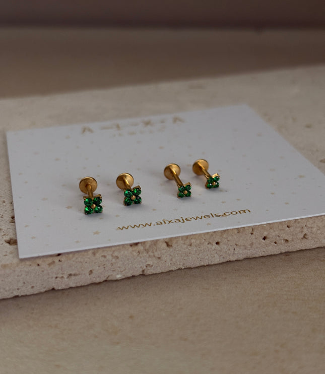 Dalia piercing - Gold Green