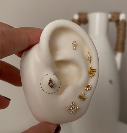 Diamond flat piercing - Gold