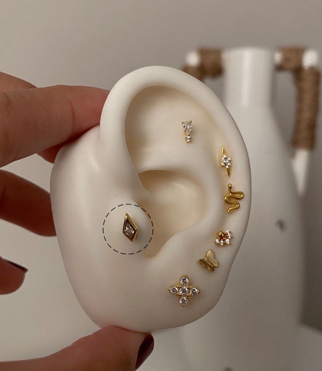 Diamond flat piercing - Gold