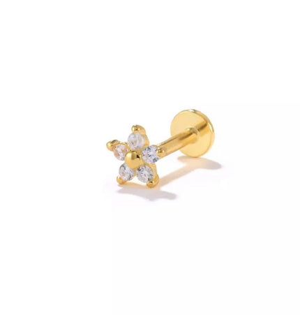 Piercing flower - Flat Gold