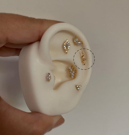 Piercing Snake - Flat Gold 01
