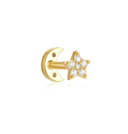 Reversible StarMoon Piercing - Gold