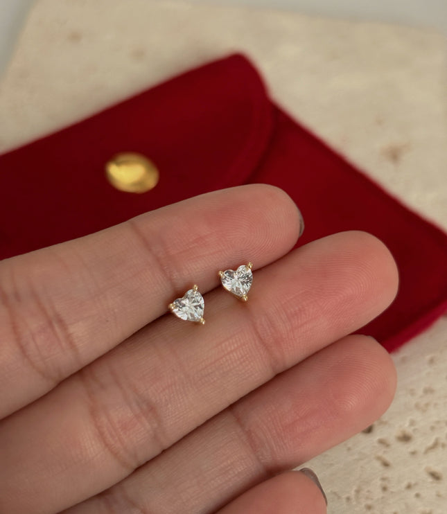 Crystal Hearts Studs