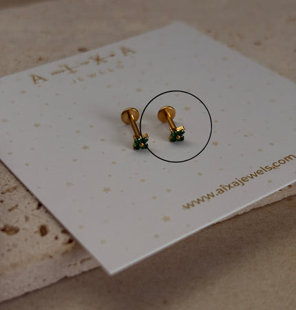 Dalia piercing - Gold Green