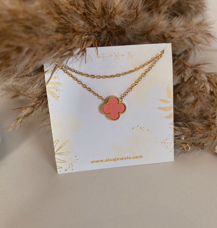 Trébol Necklace Rosa Gold