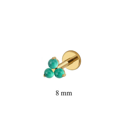 Titanio Trío Piercing - Gold 8 mm