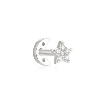 Reversible StarMoon Piercing - Silver
