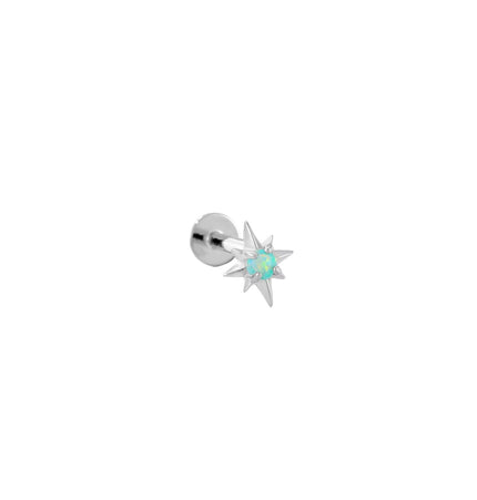 Stellar Opal Flat Piercing - Silver