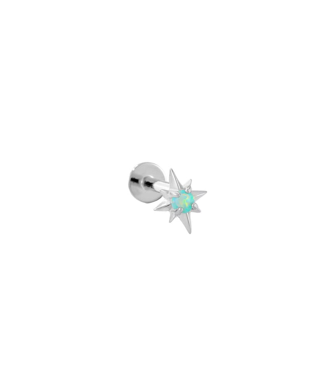 Stellar Opal Flat Piercing - Silver