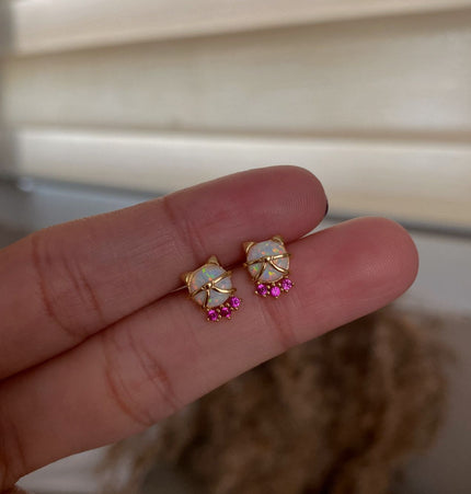 Kitty Opal Studs