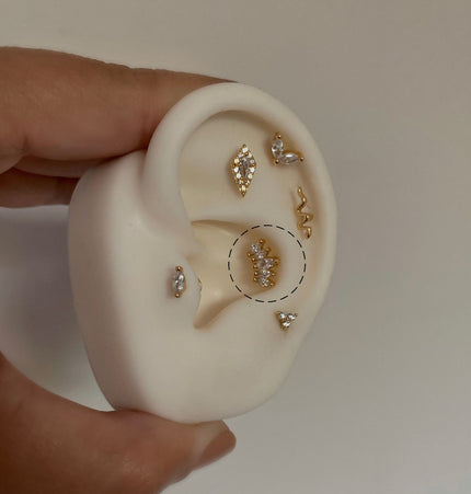 Crown Piercing - flat Silver