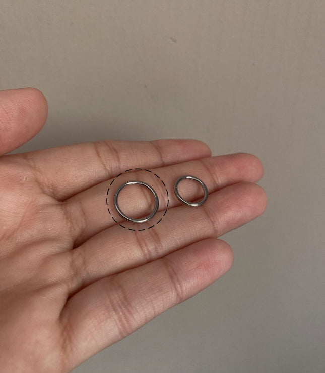 Titanio hoop piercing - Silver 8mm