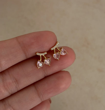 Pink Cherries Studs