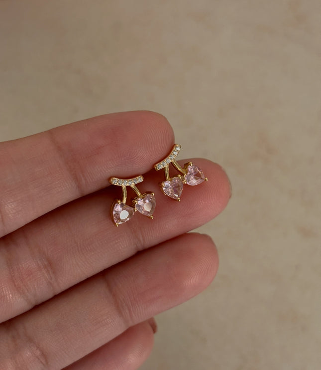 Pink Cherries Studs