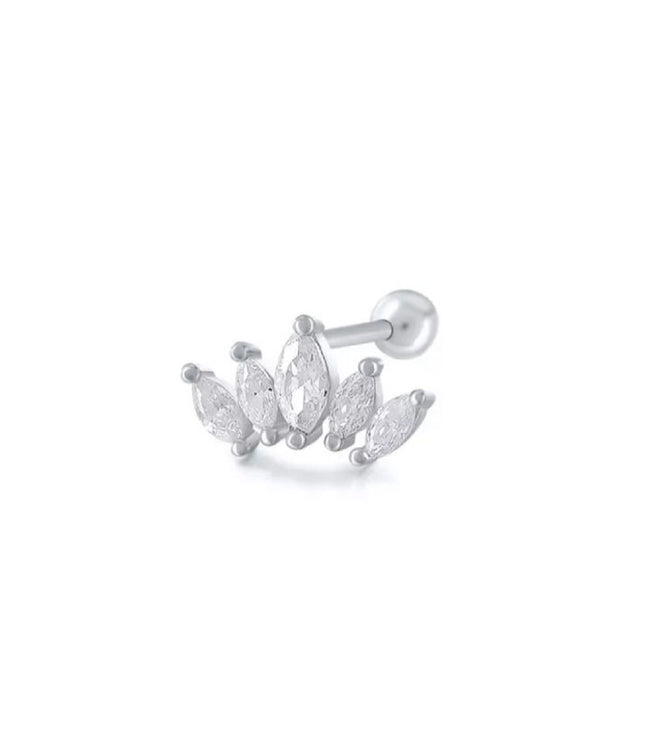 Crown piercing Silver - Clear