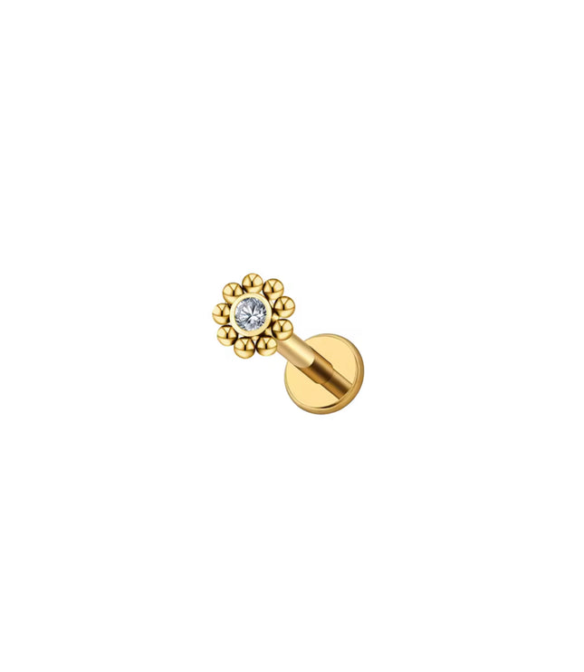 Flower Piercing Titanio - Gold