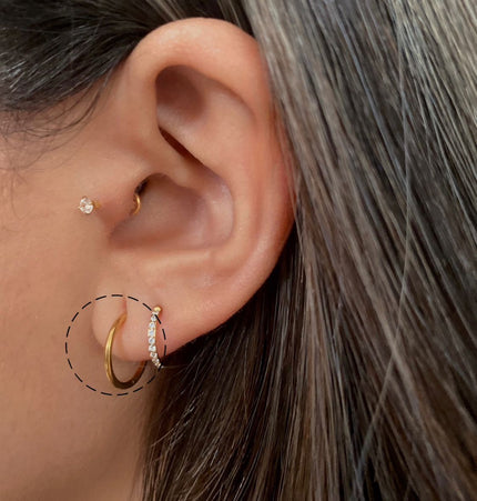 Titanio hoop piercing - Gold