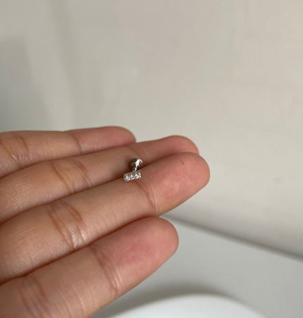 Piercing bar - Flat Silver