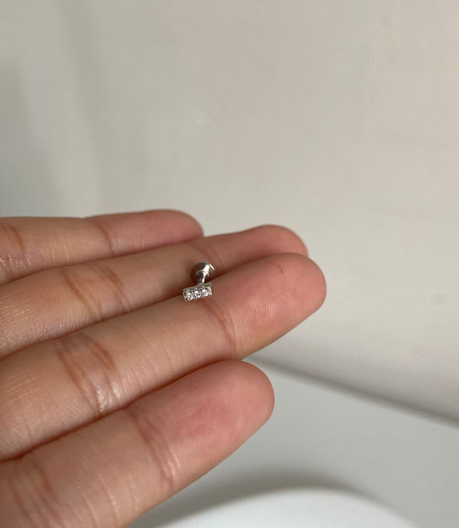 Piercing bar - Flat Silver