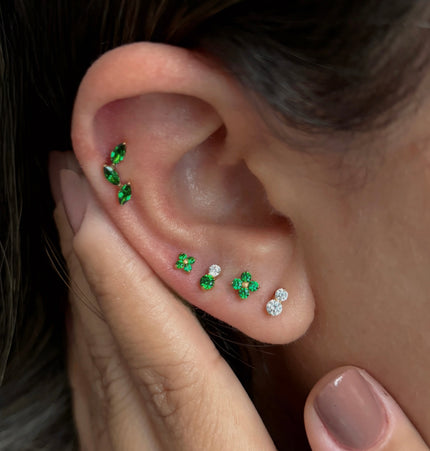 Dalia piercing - Gold Green