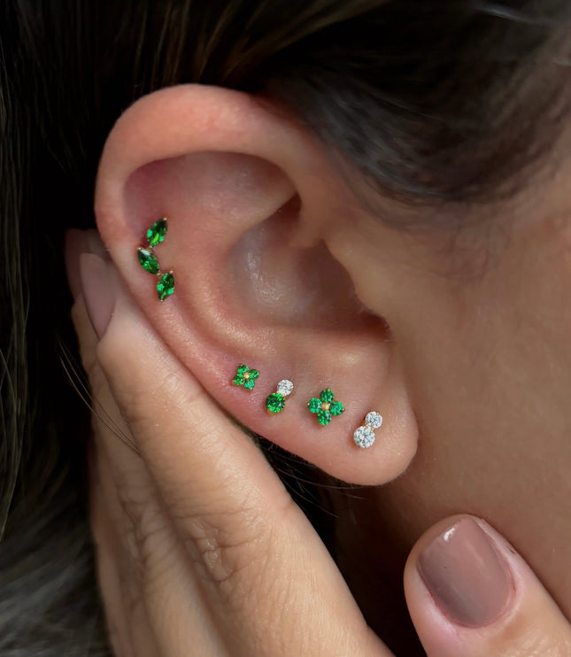 Dalia piercing - Gold Green