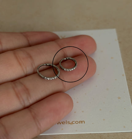 Shiny Hoop Titanio - Silver