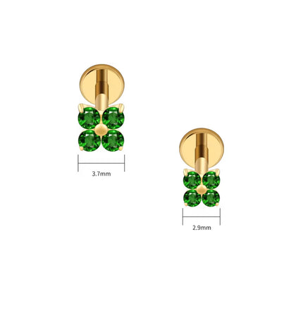 Dalia piercing - Gold Green