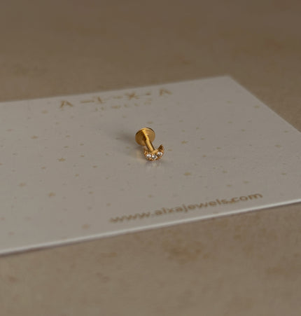 Moon Flat piercing Gold