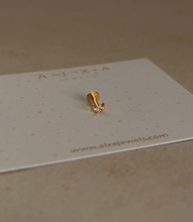 Moon Flat piercing Gold