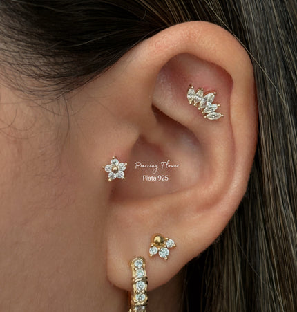 Piercing flower - Flat Gold