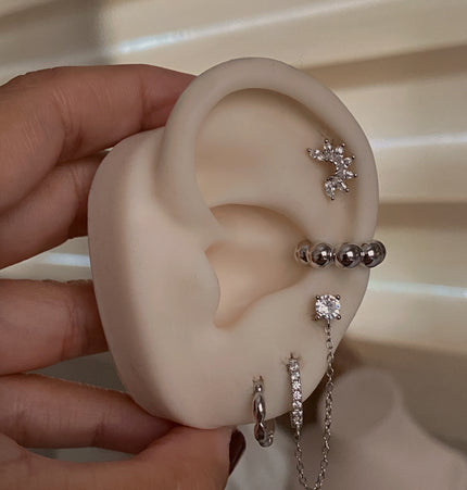 Doble pendiente Irma Silver