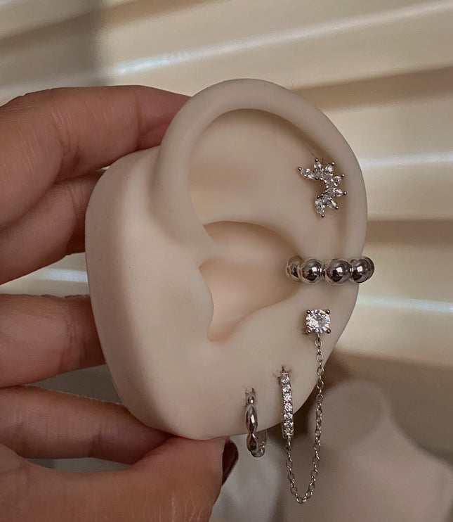 Doble pendiente Irma Silver