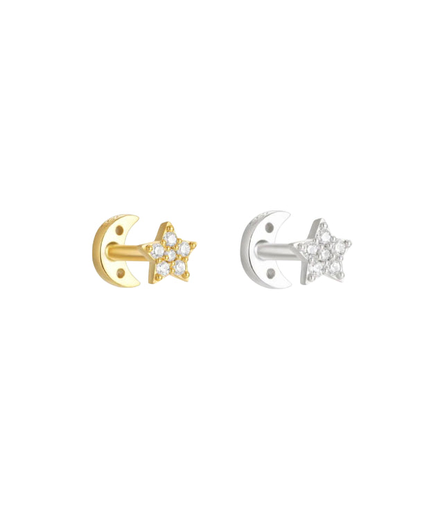 Reversible StarMoon Piercing - Gold