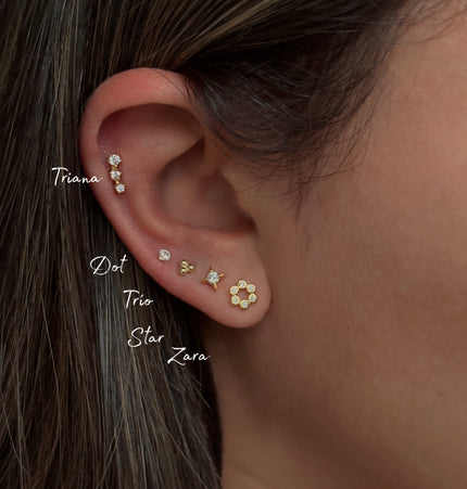 Trío liso Piercing - Gold