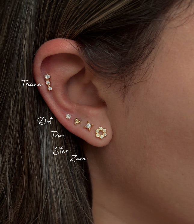 Trío liso Piercing - Gold