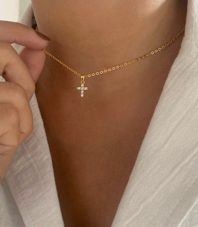 Collar cruz mini