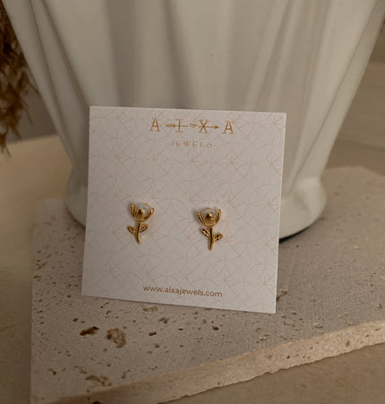Studs Florecita de perla