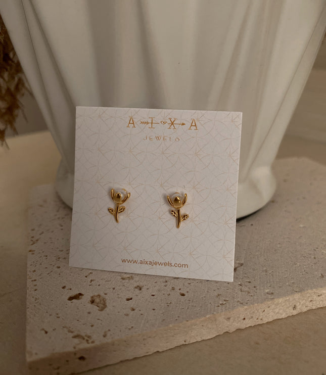 Studs Florecita de perla